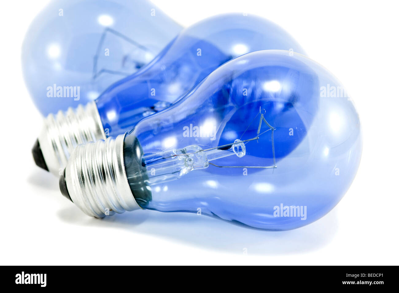 Three daylight blue light globes isolated on white Stock Photo Alamy