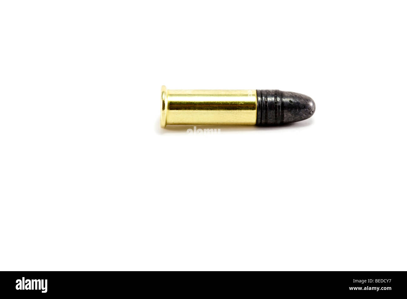 A small .22 bullet isolated on white Stock Photo