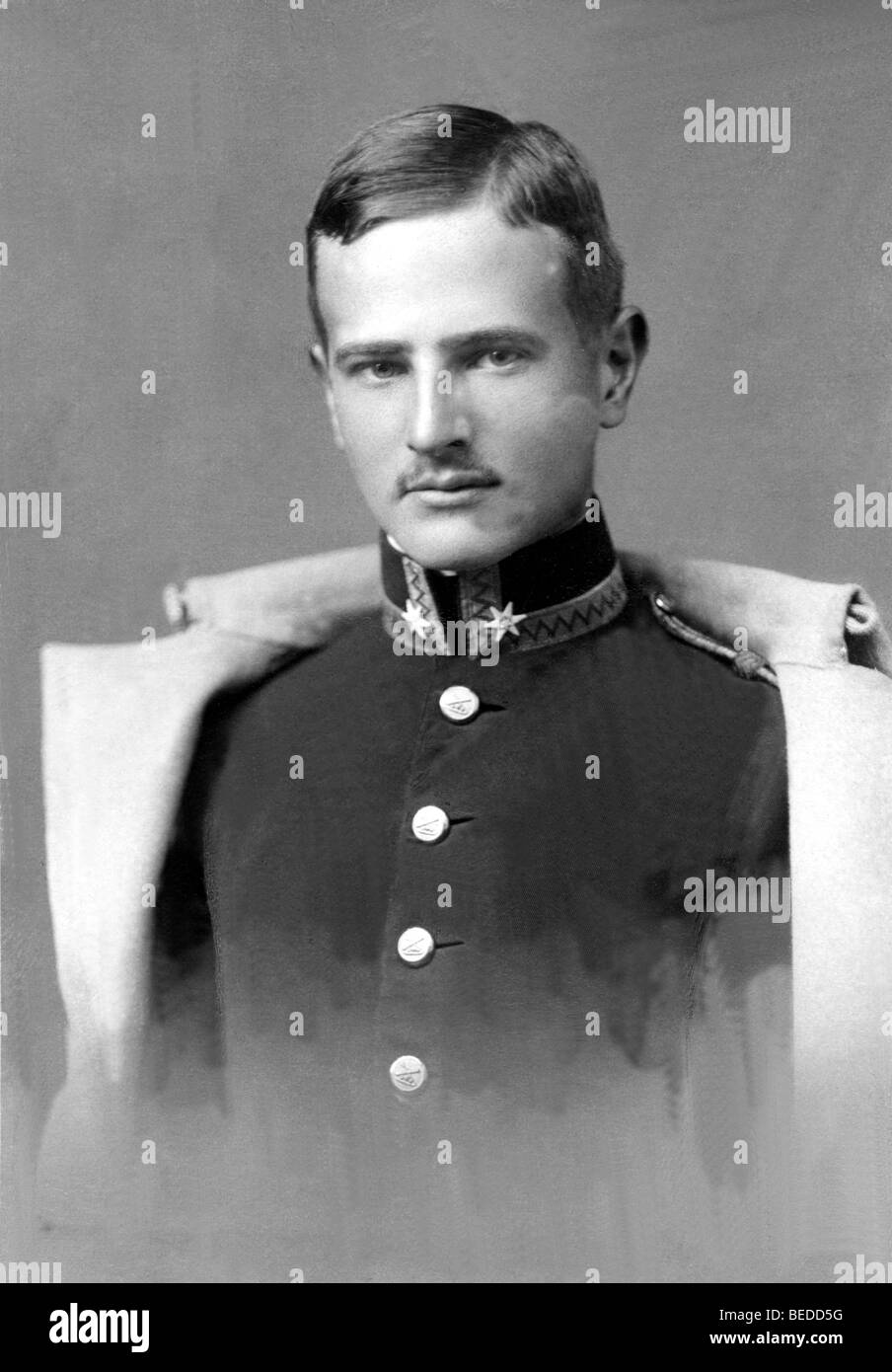 Historic photograph, portrait of a young soldier wearing a uniform, around 1917 Stock Photo