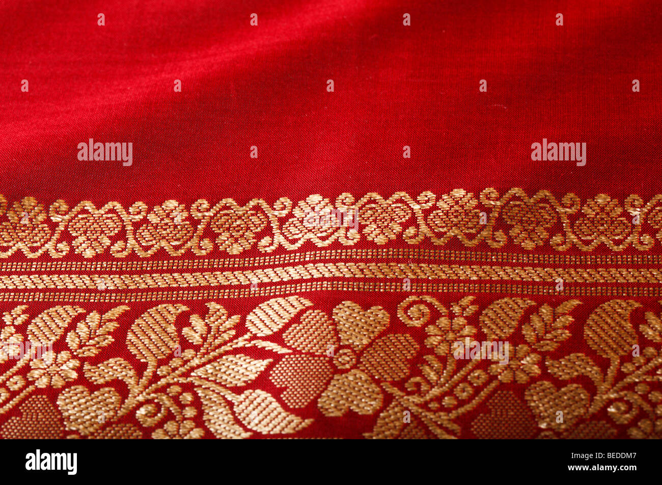Indian sari close up texture Stock Photo