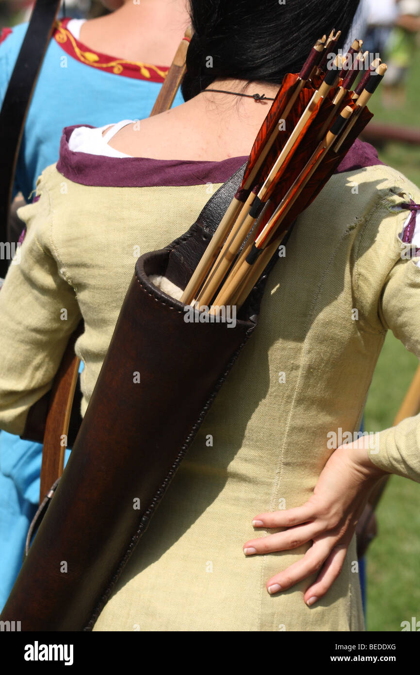 Archery competition. Medieval openair festival in Ogrodzieniec castle