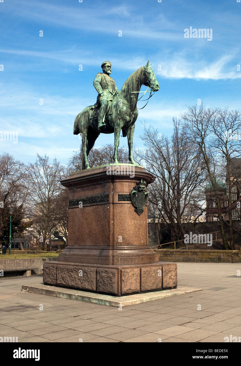 Karl Friedrich Wilhelm Ludwig, Grand Duke of Hesse, statue, Darmstadt, Hesse, Germany Stock Photo
