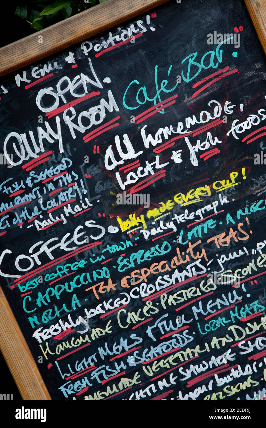 Menu board outside a restaurant Stock Photo Alamy