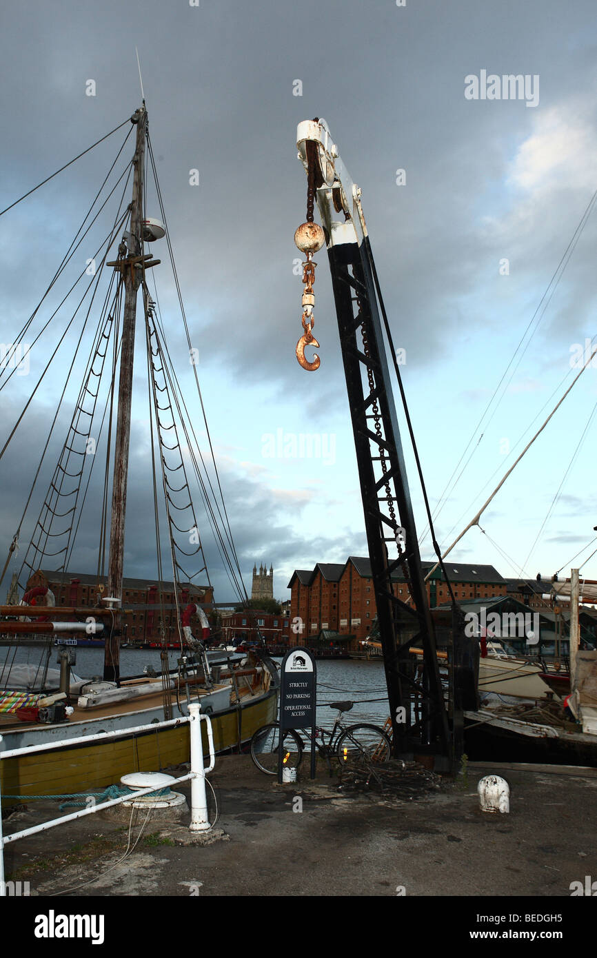 Crane at Gloucester docks Stock Photo Alamy