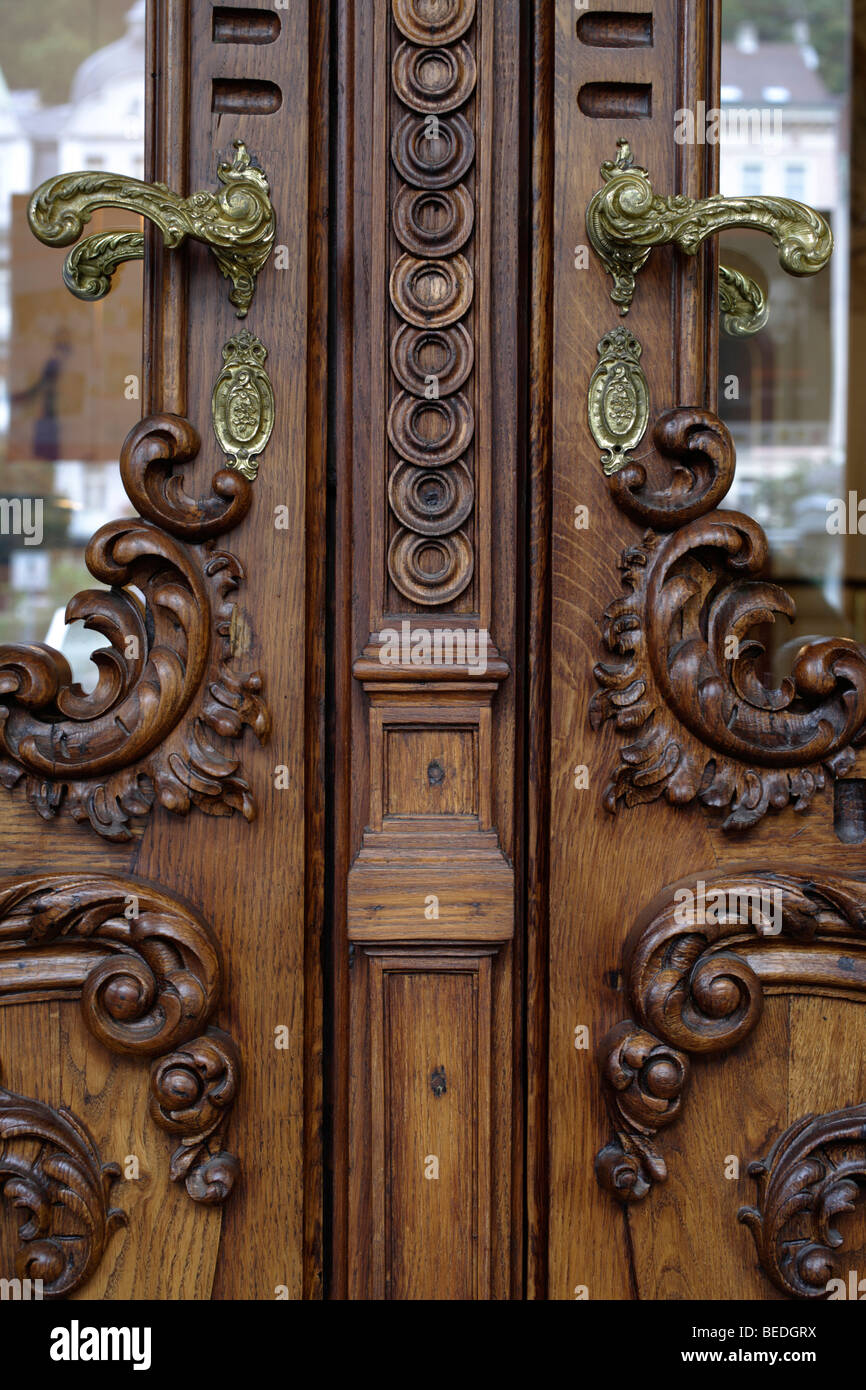 Brass Door Handles of the theatre Stock Photo