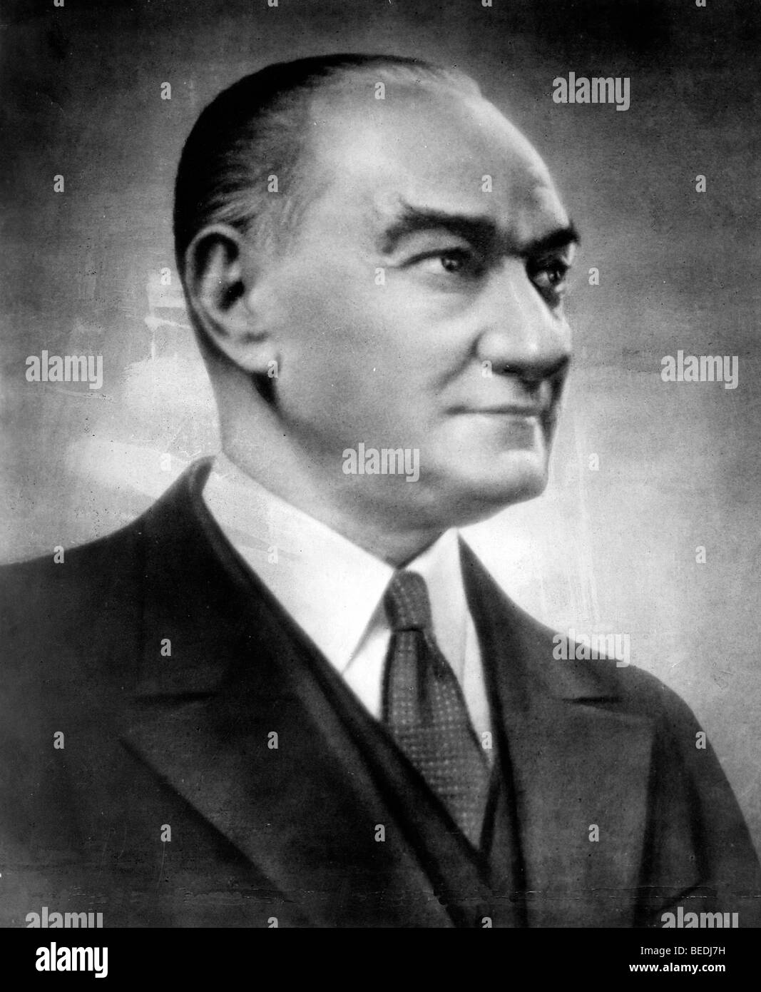 Portrait of Mustafa Kemal Ataturk the founder of the Turkish Republic Stock Photo