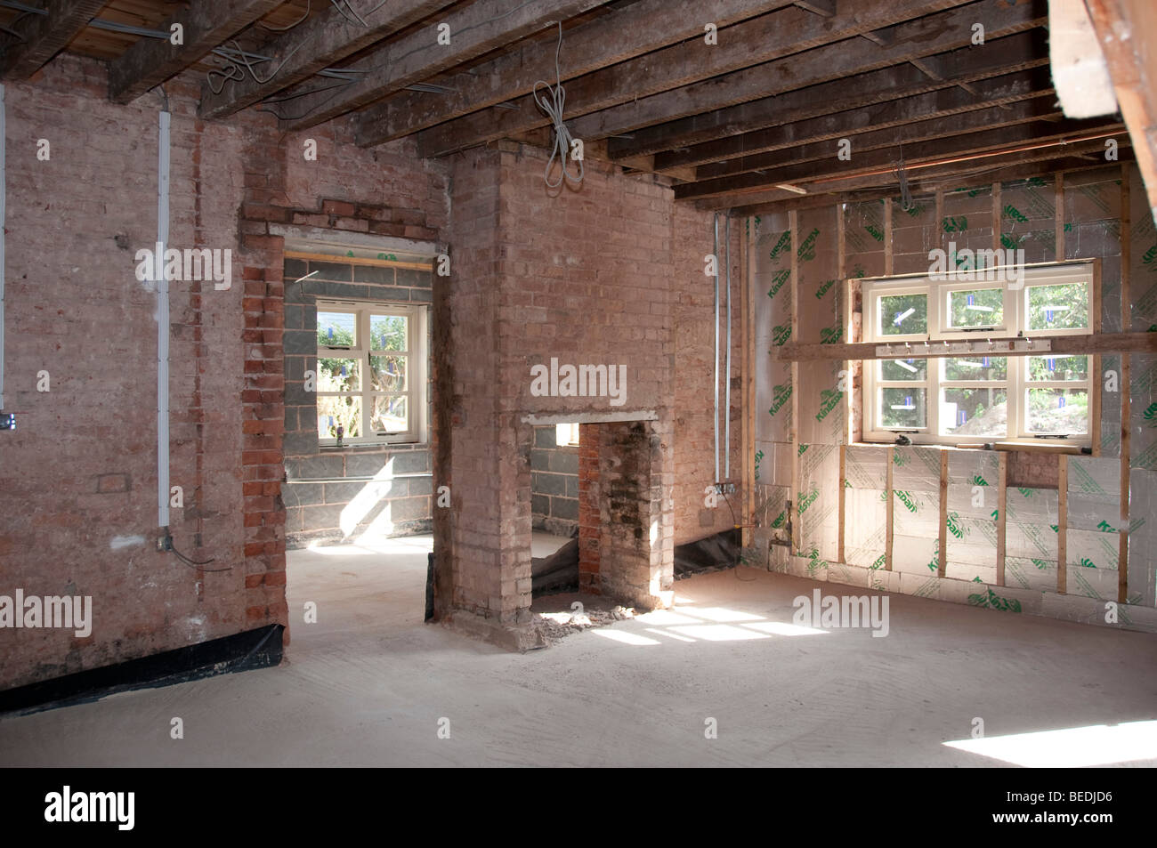 Renovation Of Cottage Showing Roof Joists Insulation And