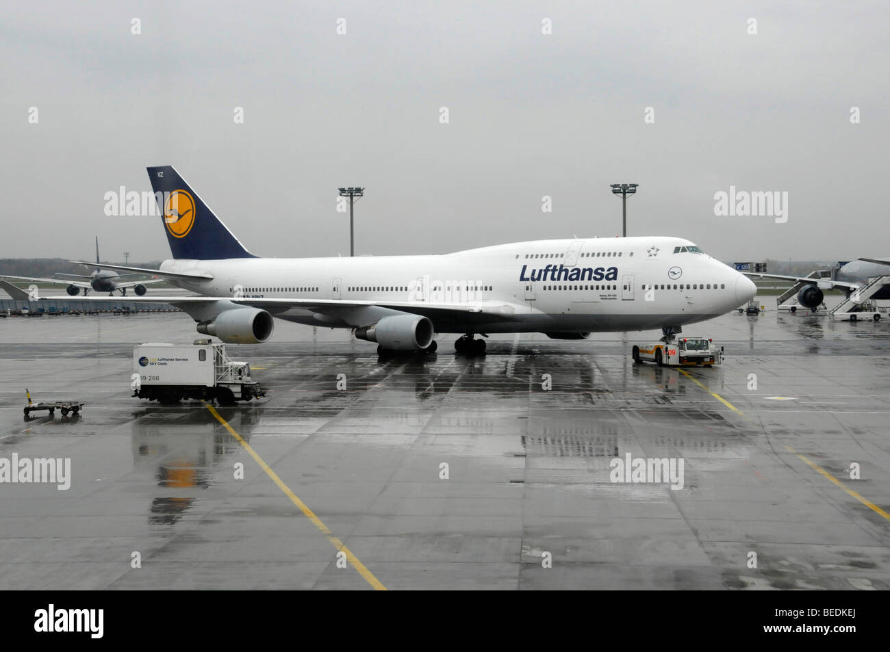 Jumbo, Boeing 747-400, Frankfurt Airport, Hesse, Germany, Europe Stock Photo