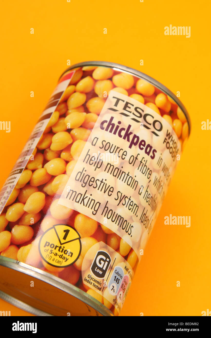 A tin can of Chickpeas healthy food diet Stock Photo