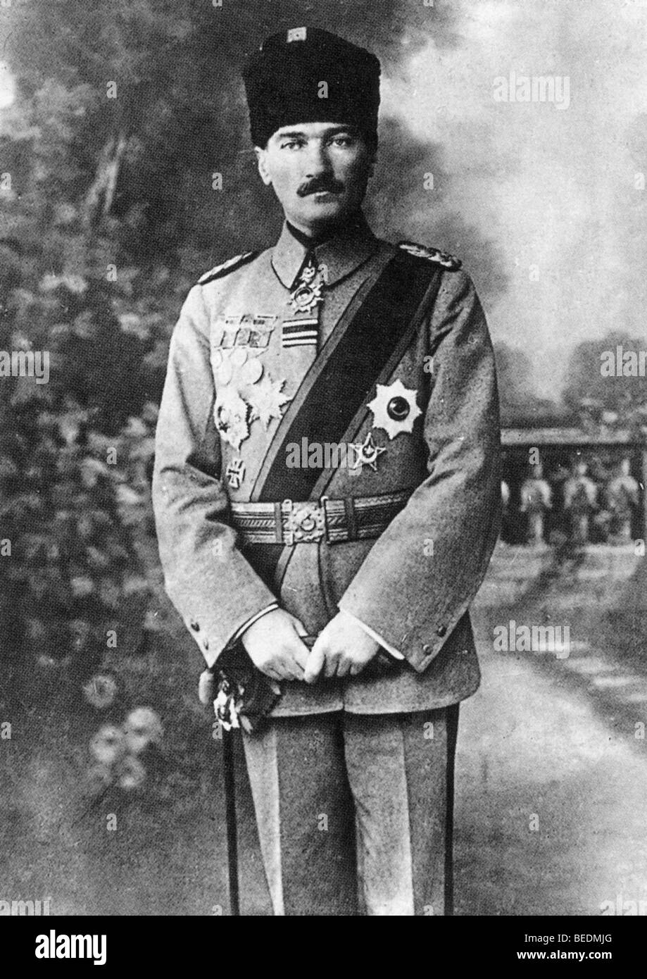 MUSTAFA KEMAL (1880-1938) as Commander in Chief of the Turkish army in 1922 before adopting the name Attaturk Stock Photo