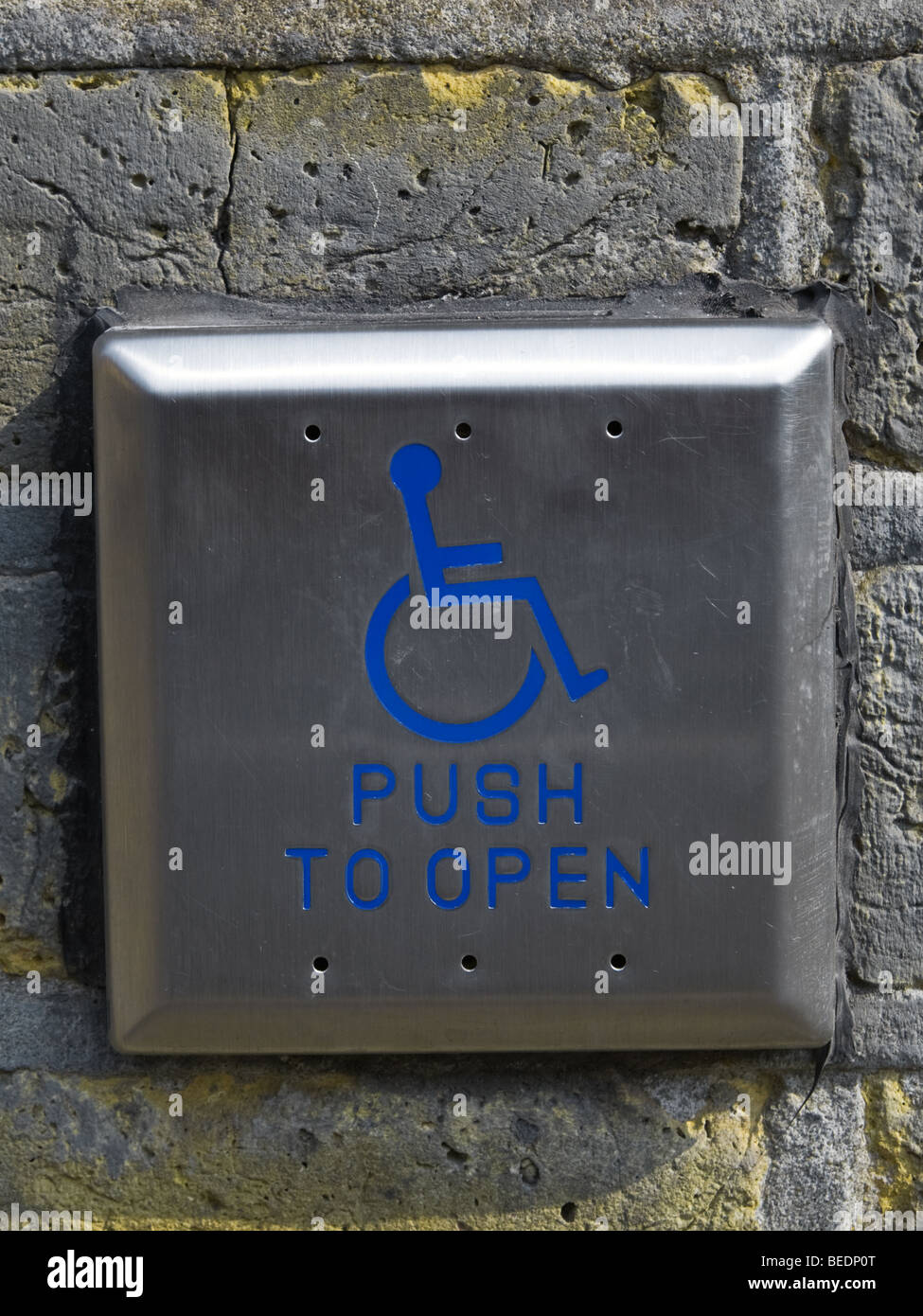 Disabled electronic door opener Stock Photo