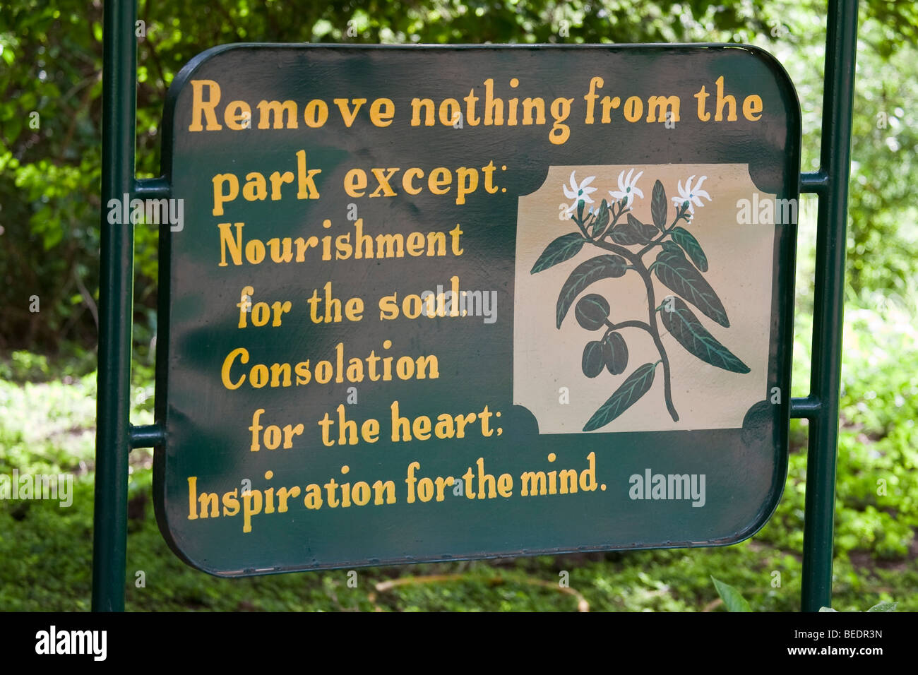 Park sign, Manyara NP, Tanzania Stock Photo
