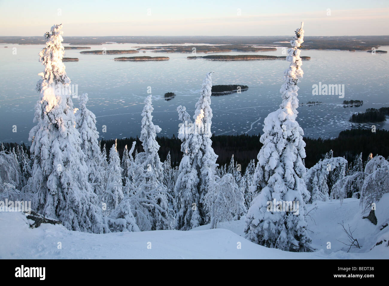 Finland, Europe. Winter landscape. Stock Photo