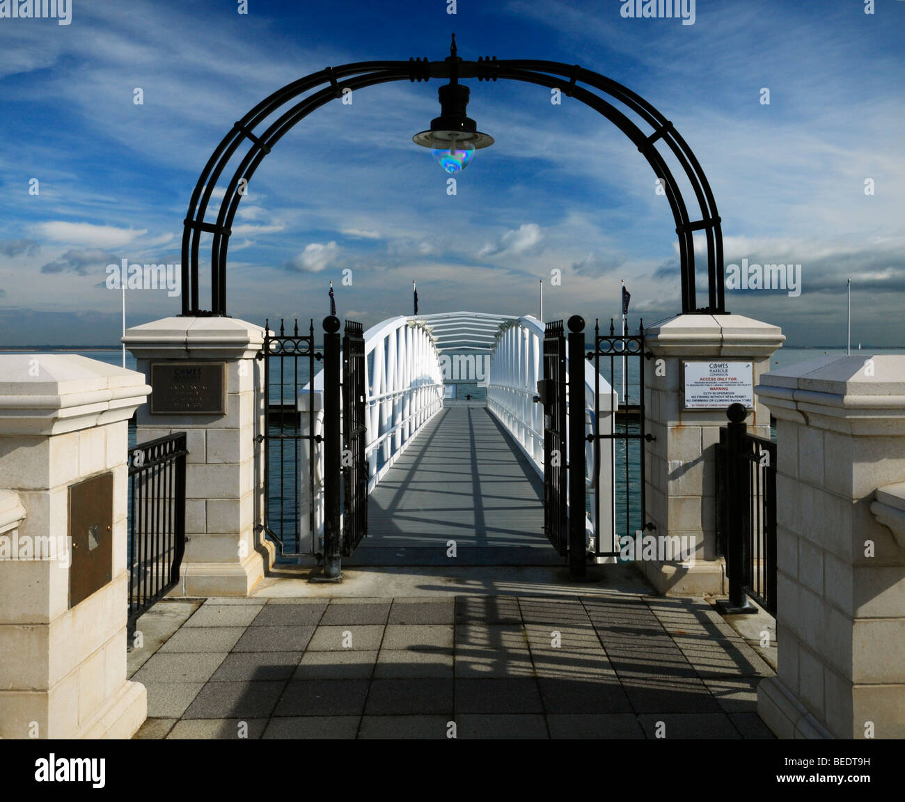 Trinity Landing pontoon, Cowes, Isle of Wight, England, UK. Stock Photo