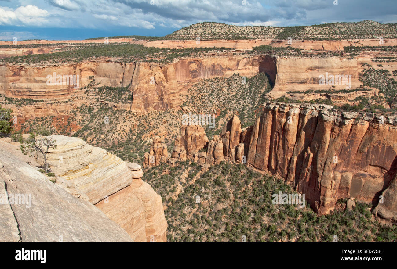 Colorado National Monument view from Rim Rock Drive Artists Point located near towns of Fruita and Grand Junction Stock Photo