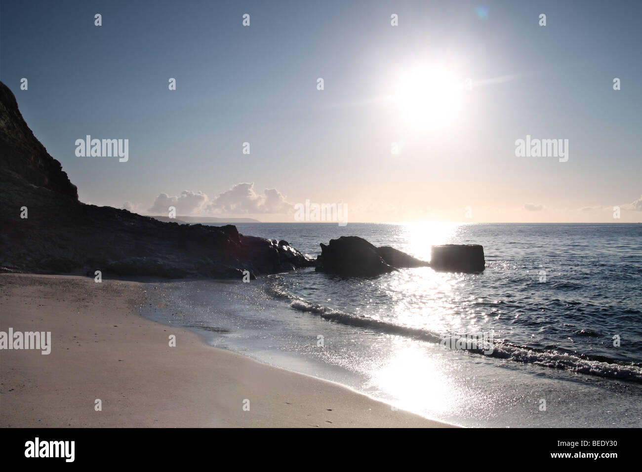 sunrise over a beautiful beach Stock Photo