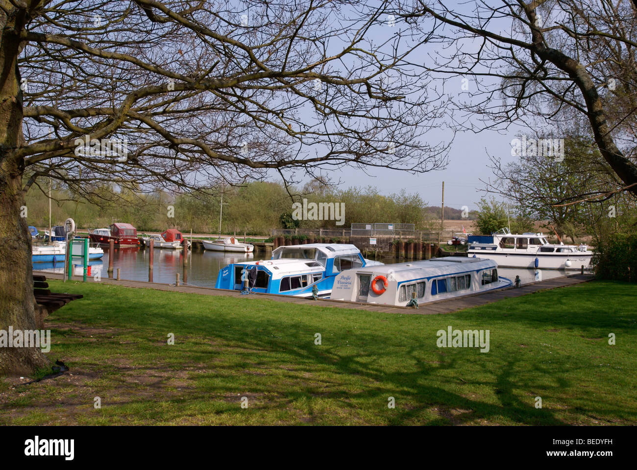 Rockland St Mary Staithe on the Norfolk Broads Stock Photo