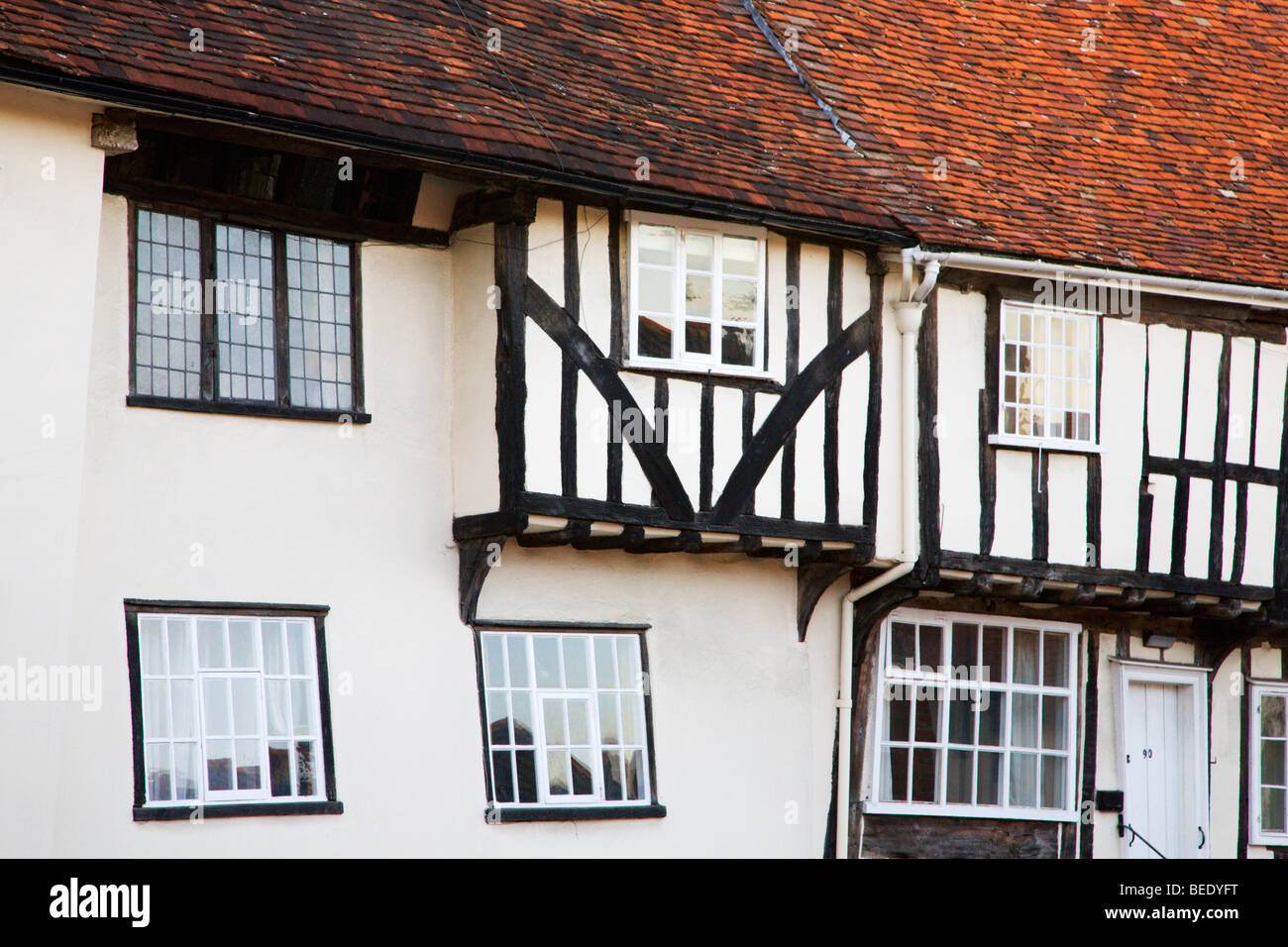 Half Timbered Houses Lavenham Suffolk England Stock Photo Alamy