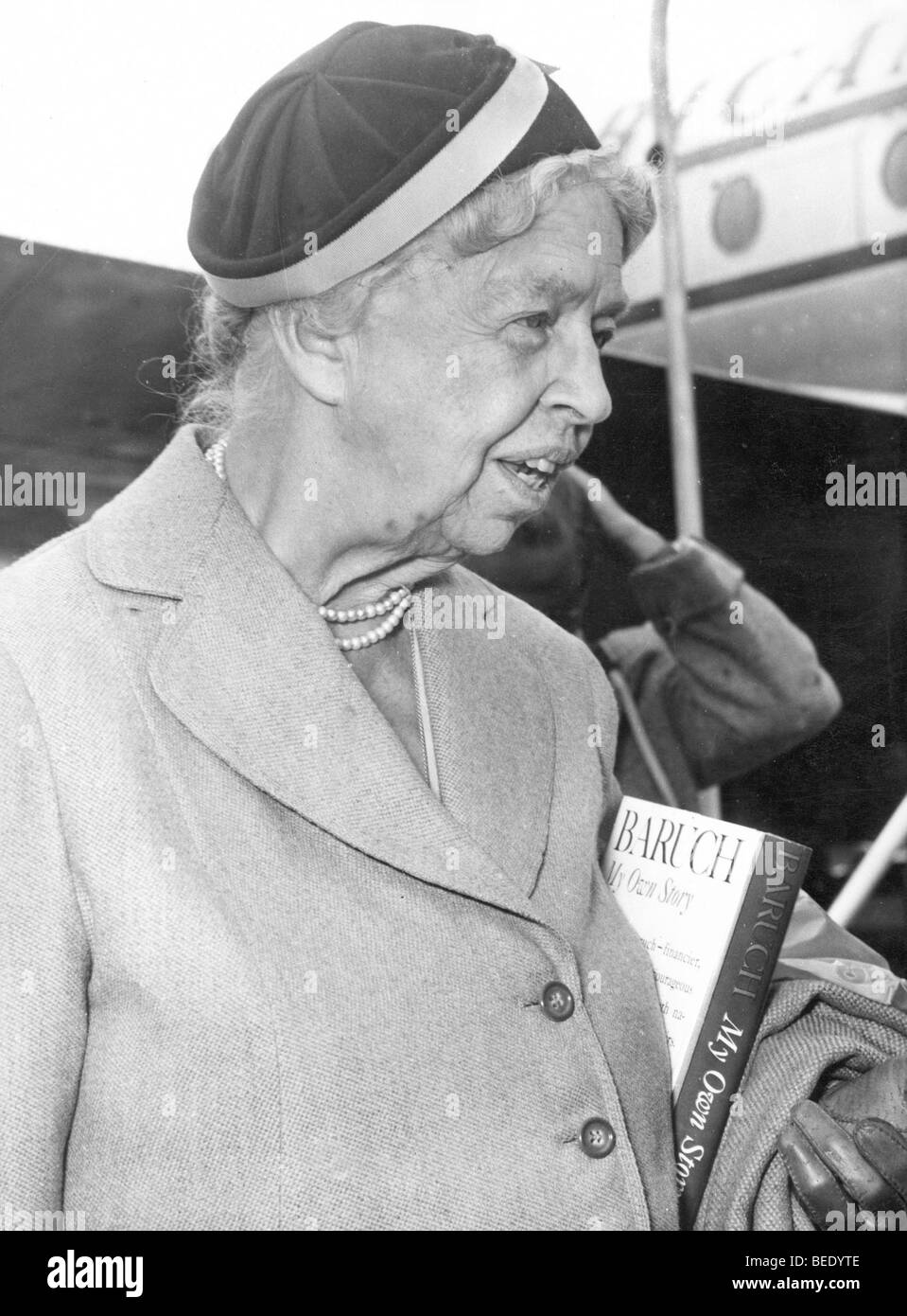 Anna Eleanor Roosevelt at the airport arriving in Frankfurt Stock Photo