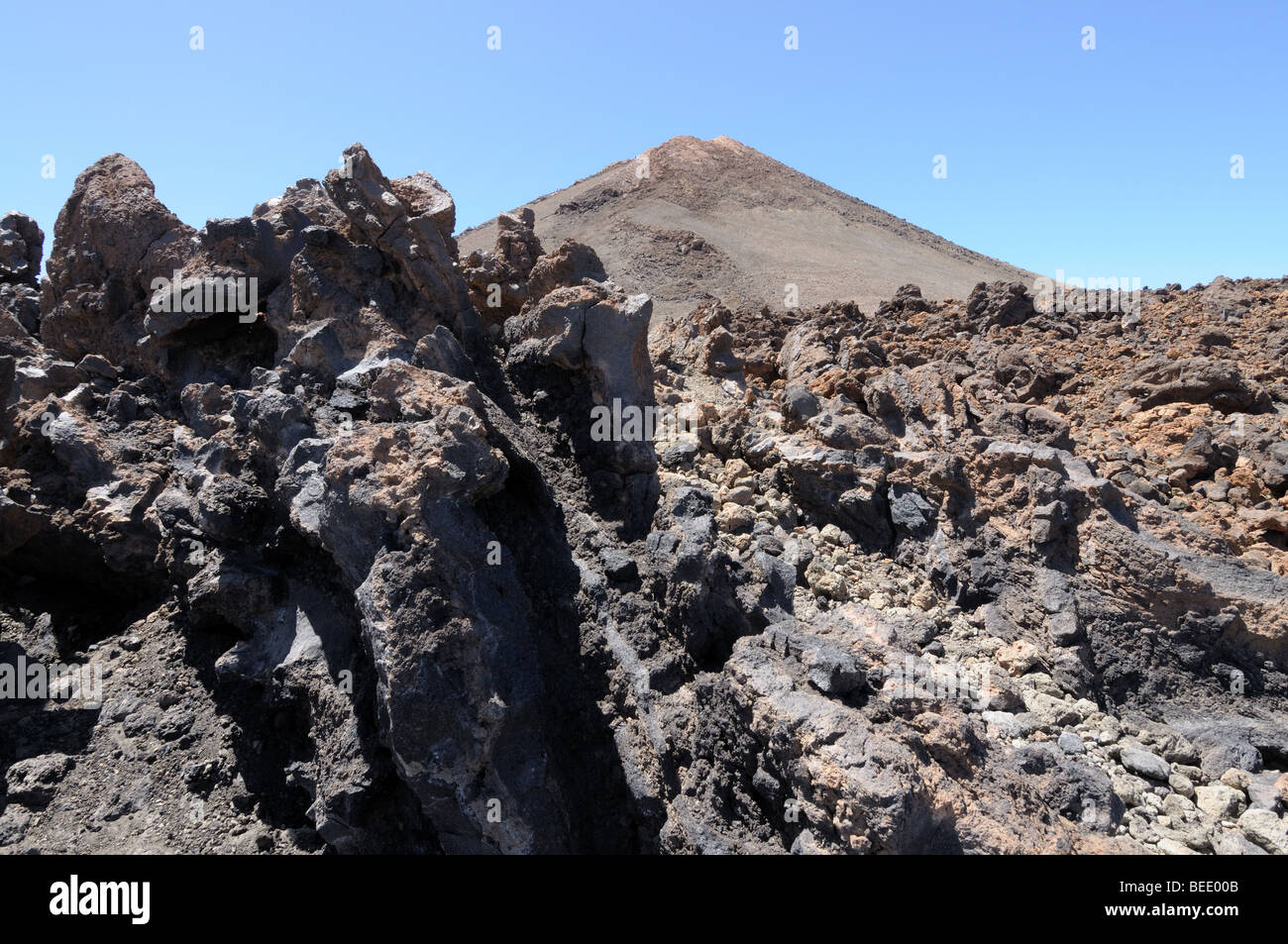 Lava field at Teide volcano, Tenerife Spain Stock Photo