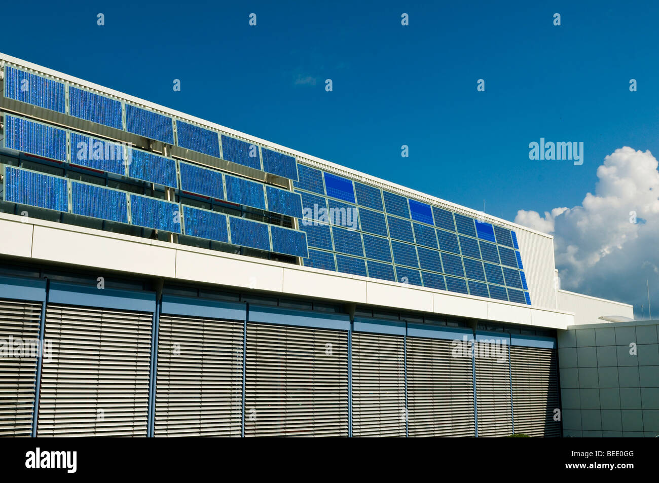 Solar panel facade Stock Photo