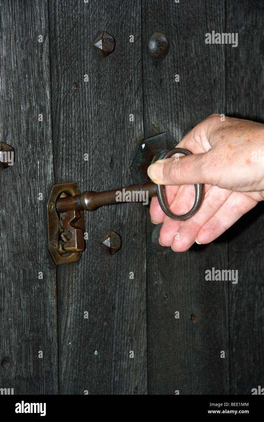 Unlocking the market hall doors Stock Photo Alamy