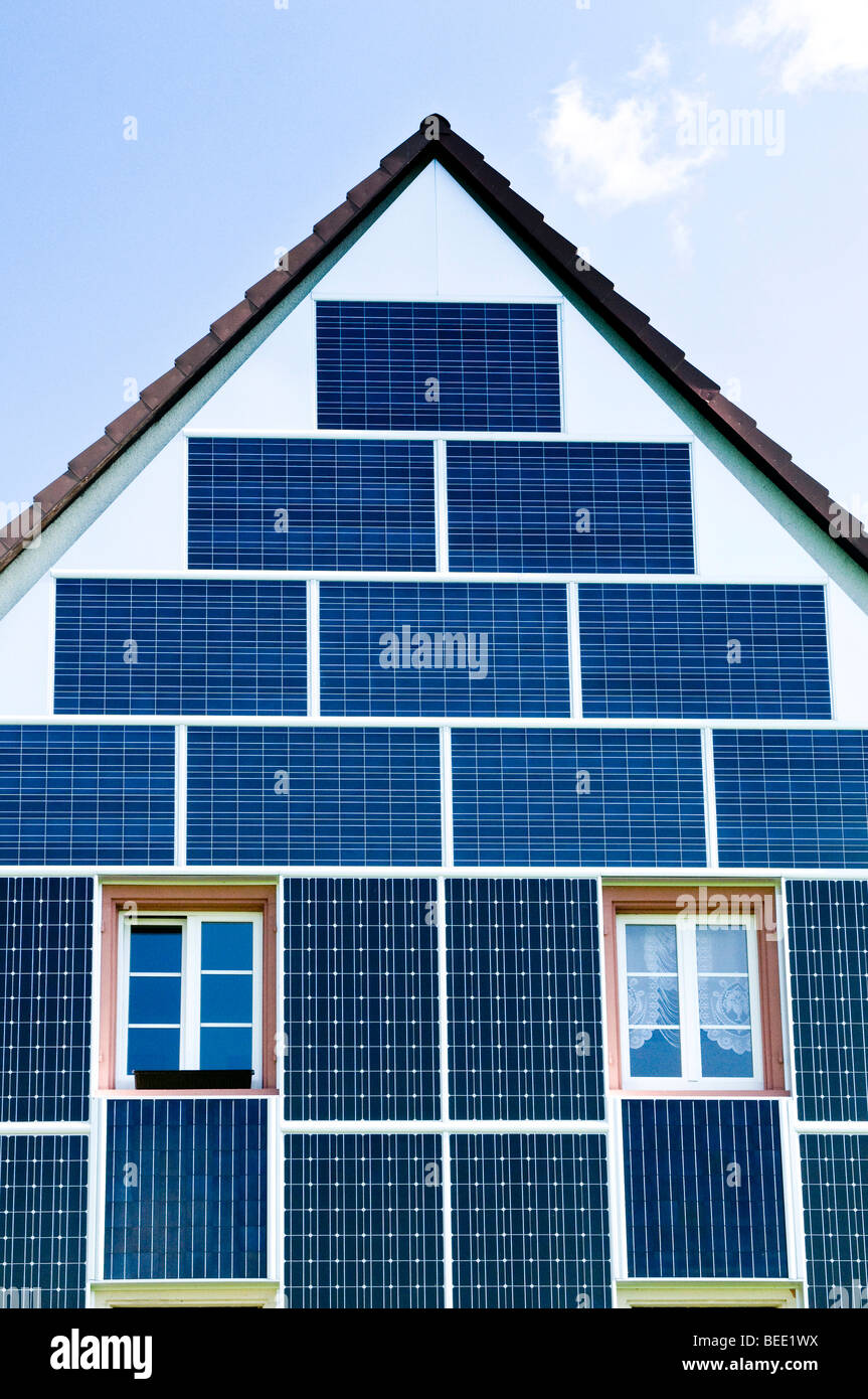 Solar panel facade Stock Photo