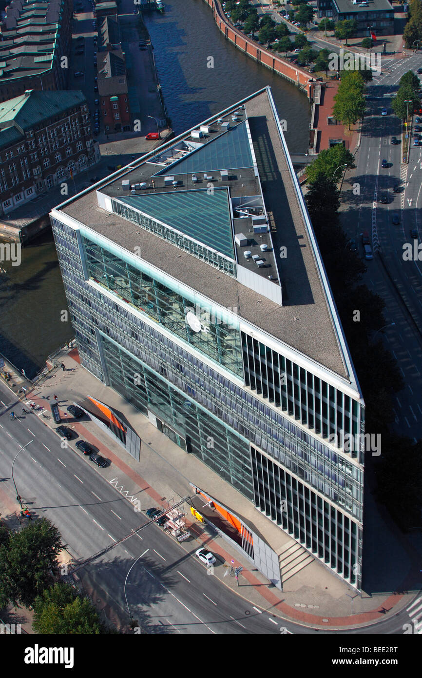 Modern office building Deichtorcenter with ZDF office, in the back a