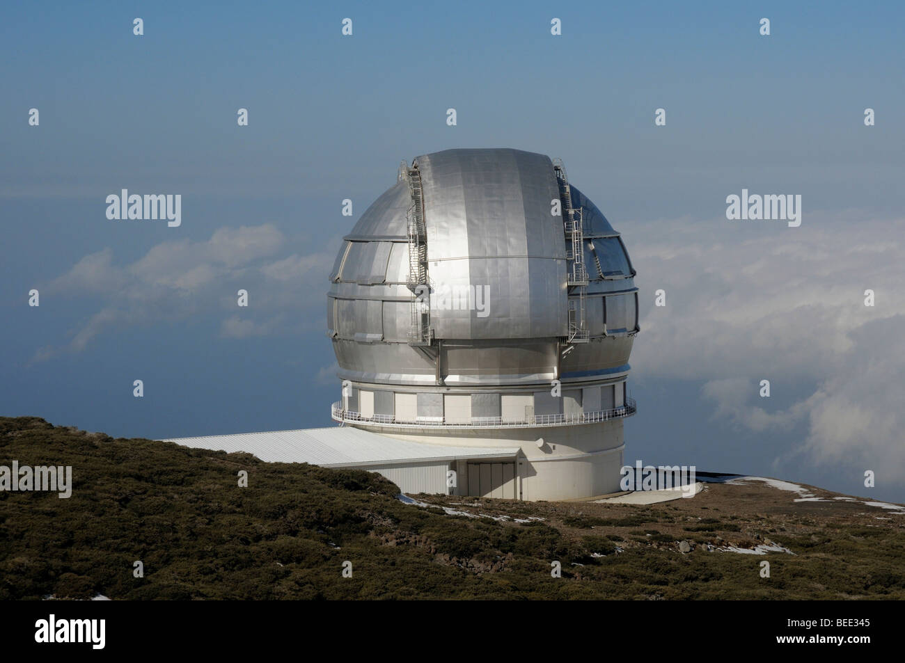 Observatory, Roque de los Muchachos, Caldera de Taburiente National Park, La Palma, Canary Islands, Spain Stock Photo