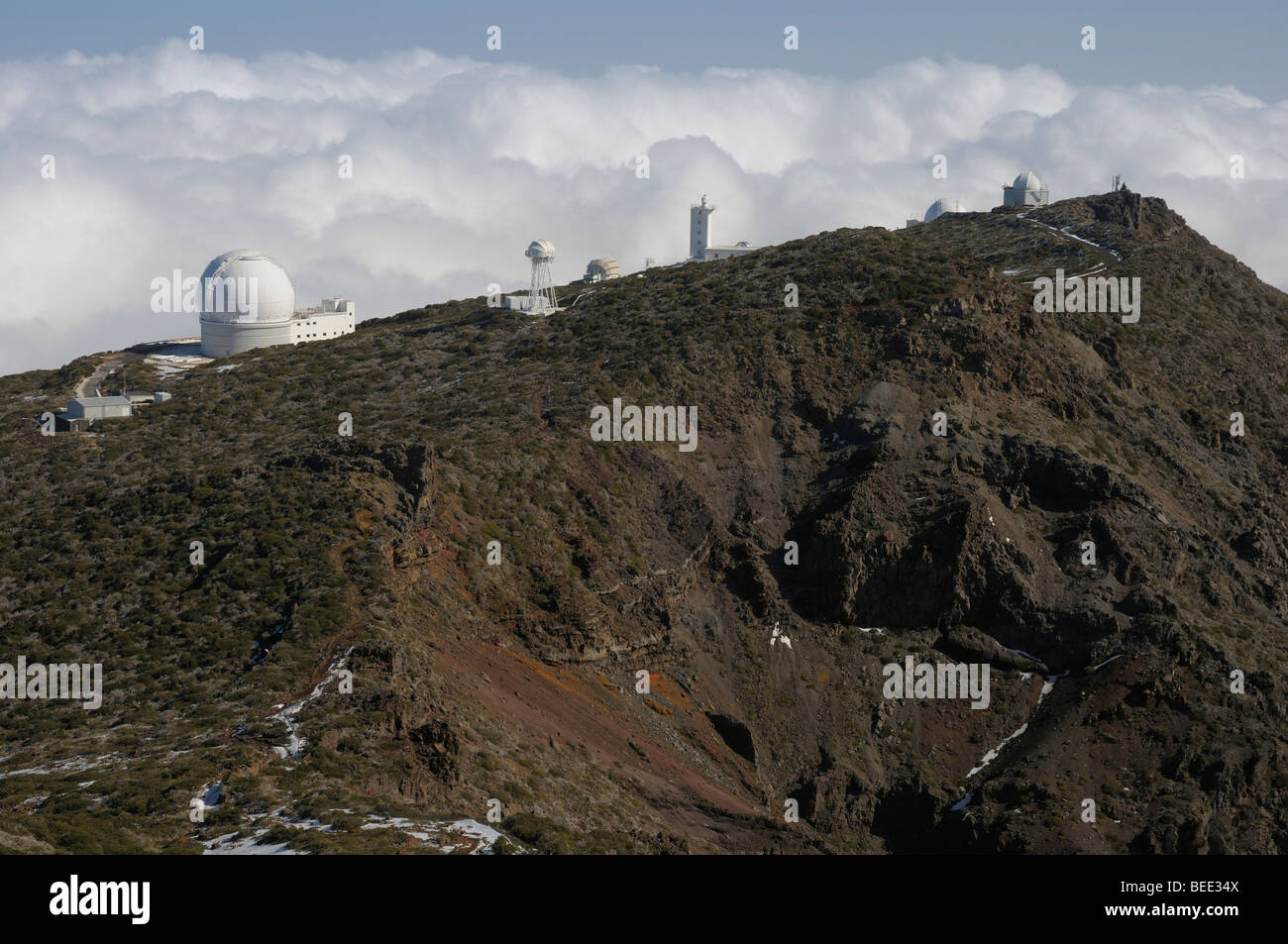 Observatory, Roque de los Muchachos, Caldera de Taburiente National Park, La Palma, Canary Islands, Spain Stock Photo