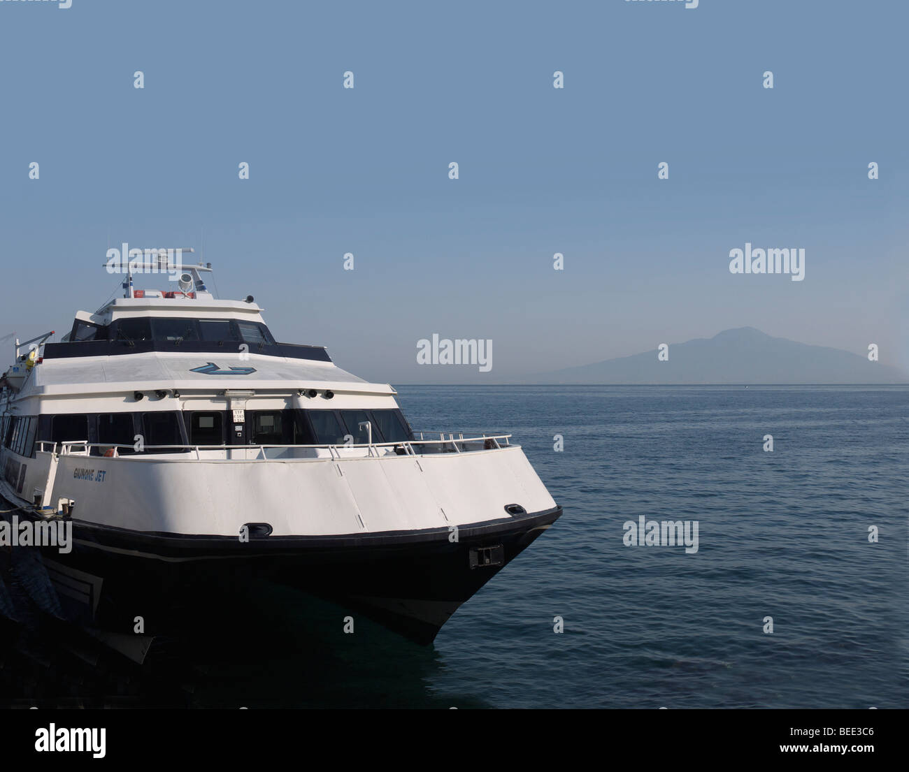 Ferry for Ischia with views of the Volcano Mount Vesuvius and the Bay