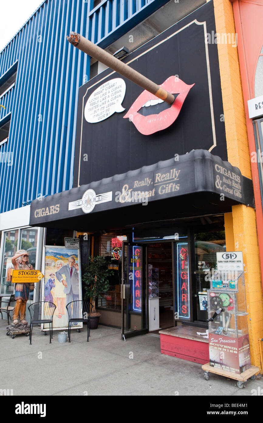 An unusual cigar shop in San Francisco, USA Stock Photo Alamy