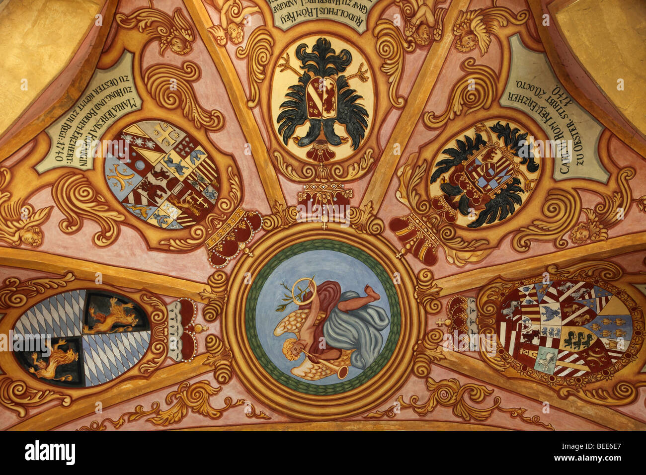Slovenia, Ljubljana, Castle, St George Chapel, frescoes Stock Photo