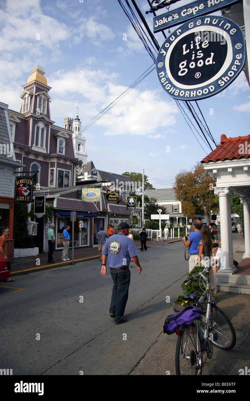 Life is Good shop sign, Provincetown, Cape Cod, Massachusetts, USA Stock Photo