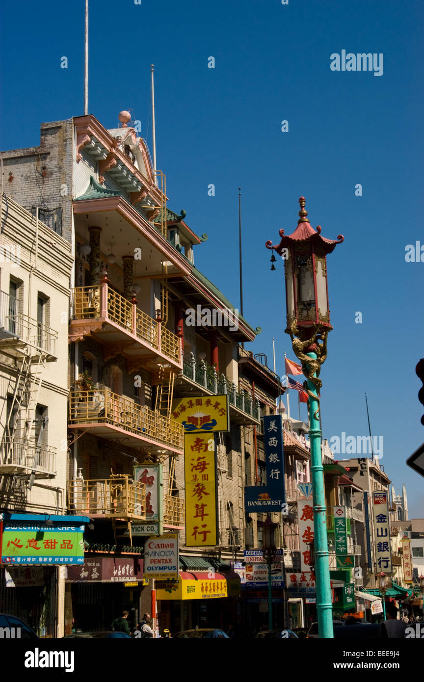 CA Chinatown street scene, Grant Ave., San Francisco. Photo copyright Lee Foster. casanf16600 Stock Photo