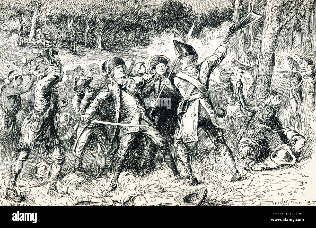The Battle of Oriskany, fought on August 6, 1777, was part of the Saratoga Campaign during the American Revolution. Stock Photo