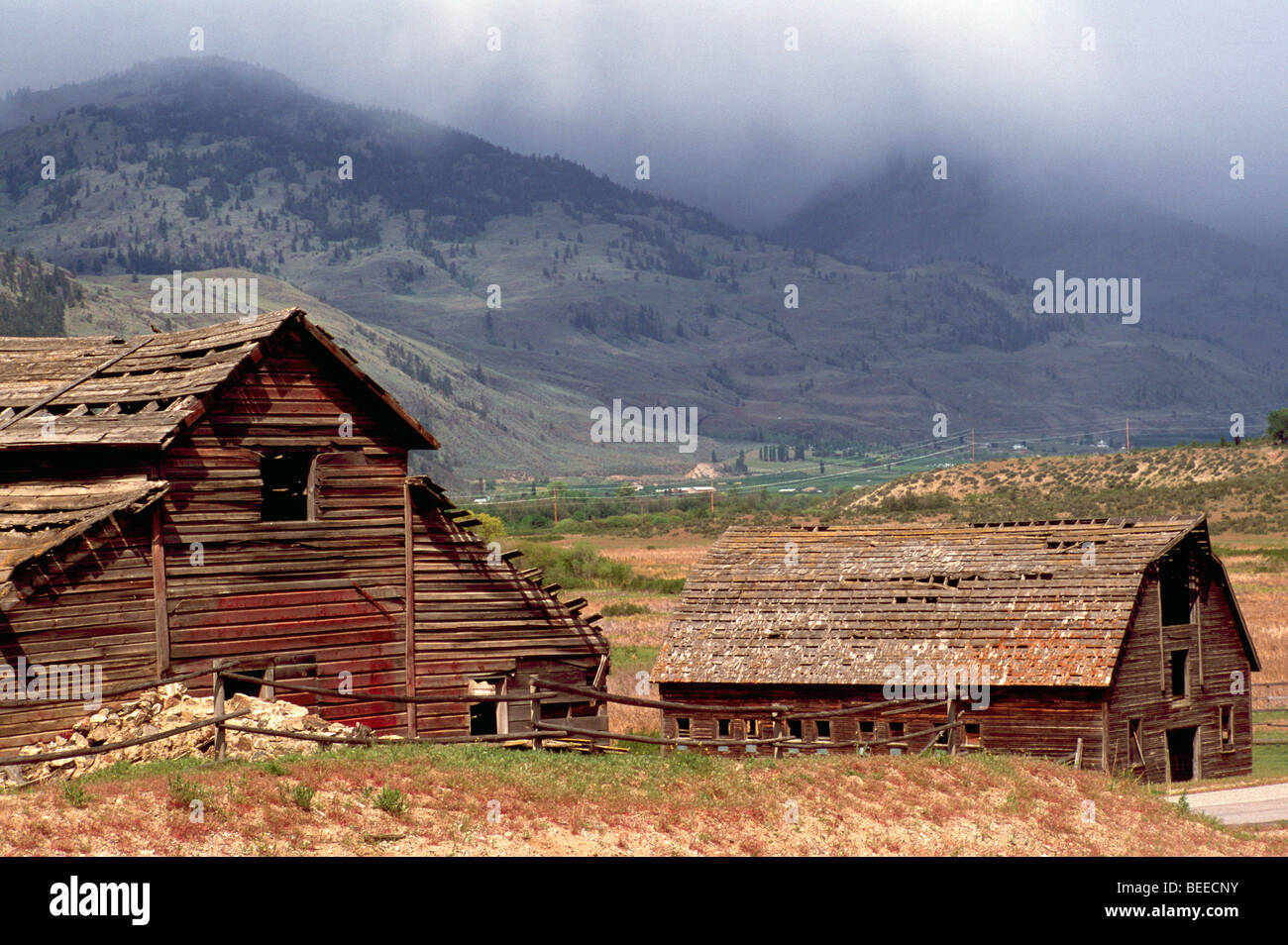 Old Wood Heritage Farm House and Barn on Ranch near Osoyoos, BC, South