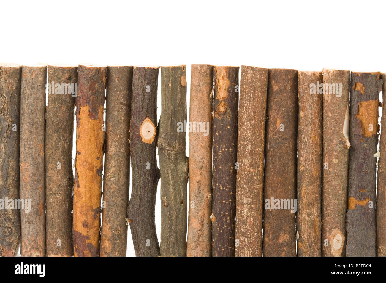 log fence close up shot for background Stock Photo