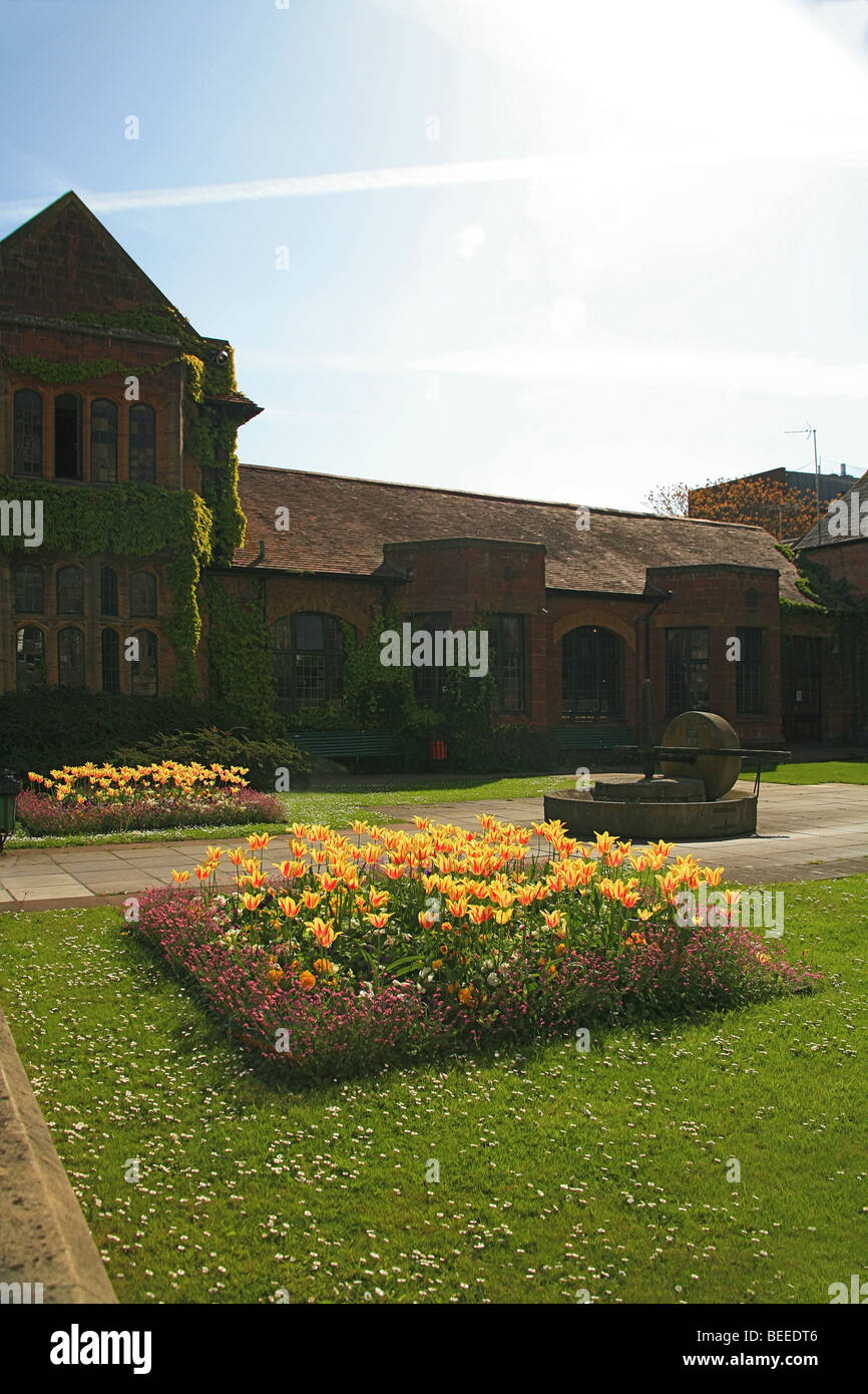 Spring bedding display outside The Old Library in Taunton, Somerset ...