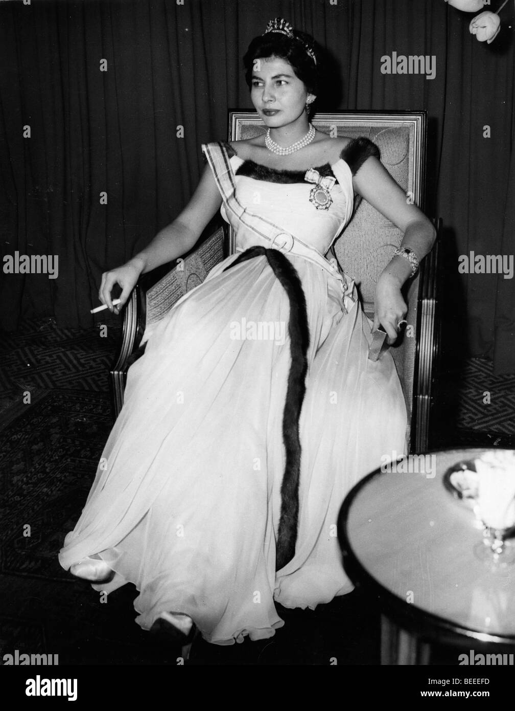 Actress Princess Soraya seated at a party Stock Photo