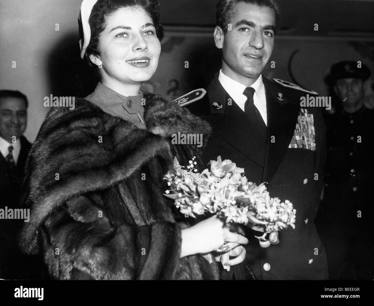 Princess Soraya with husband the Shah of Iran Stock Photo - Alamy
