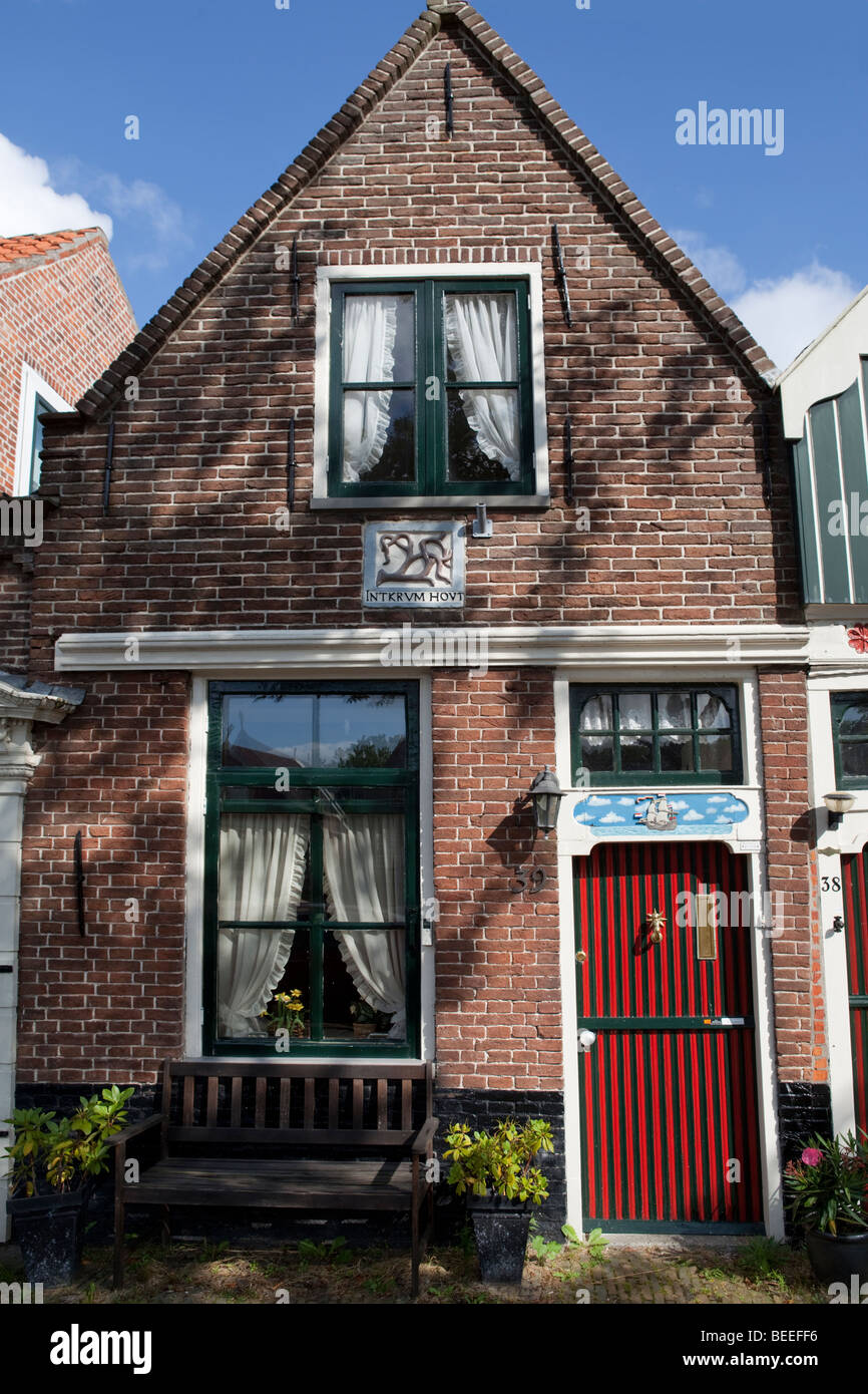 Tiny old Dutch red brick house. Edam, Holland Stock Photo