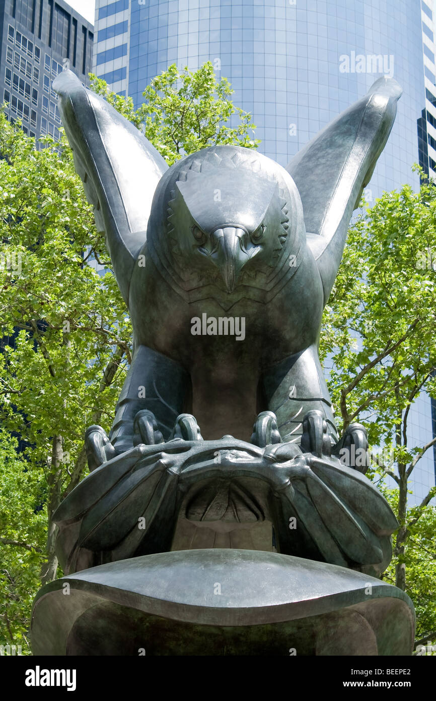 Memorial Eagle Statue at Battery Park, New York Stock Photo Alamy