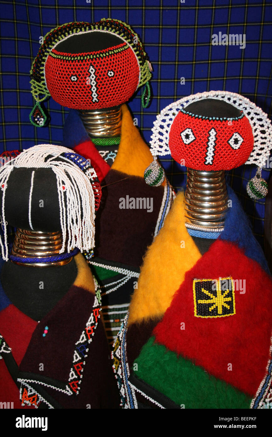 Traditional South African Ndebele Dolls Stock Photo