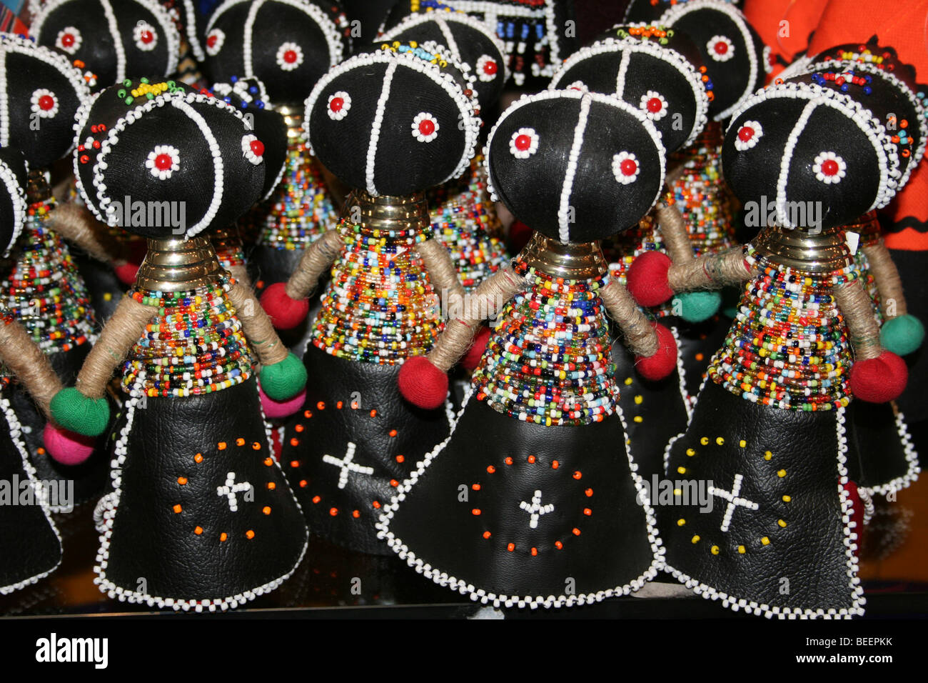 Traditional South African Ndebele Dolls Stock Photo