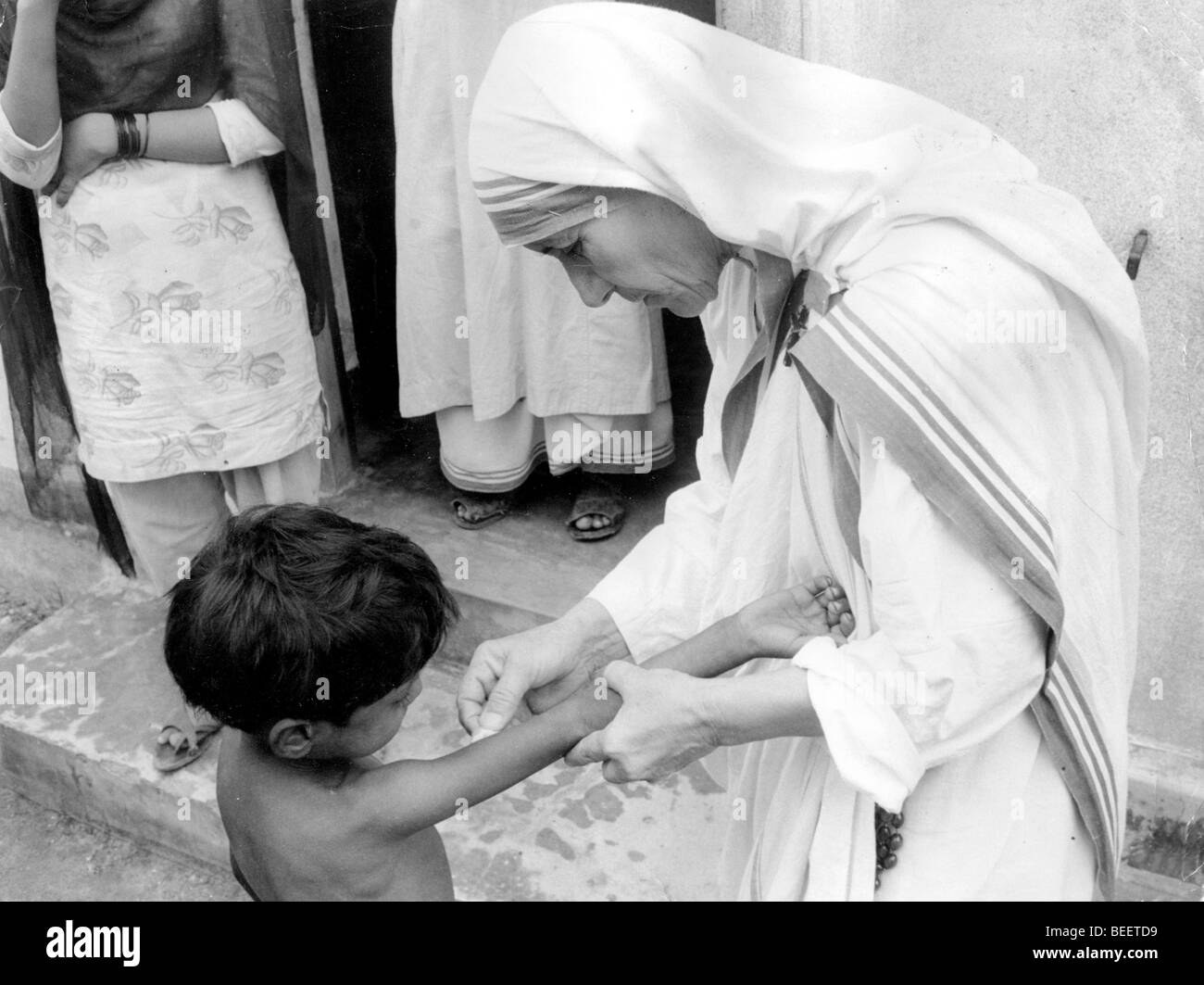 Mother Teresa (AGNES GONXHA BOJAXHIU) An Albanian Roman Catholic nun who founded the Missionaries of Charity in Calcutta Stock Photo