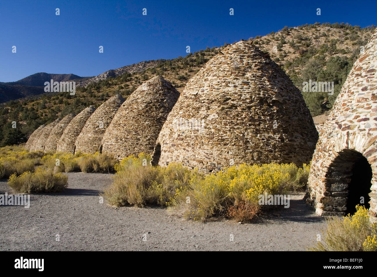 Charcoal Kilns in Death Valley National Park, California Stock Photo
