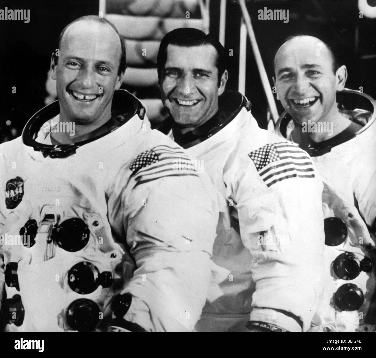May 12, 1969; Kennedy Space Center, FL, USA; Apollo 12 astronauts, (L-R), CHARLES CONRAD, Commander; RICHARD F. GORDON, command Stock Photo
