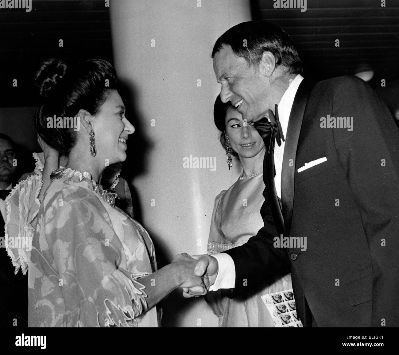 Princess Margaret meets singer Frank Sinatra Stock Photo