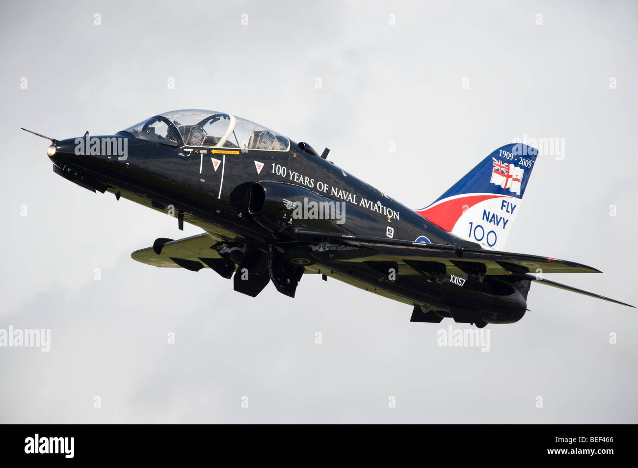 BAE Systems Hawk aircraft decorated in '100 Year of Naval Aviation' paint scheme. Stock Photo